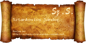 Sztankovics Sándor névjegykártya